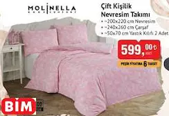 MOLİNELLA ÇİFT KİŞİLİK NEVRESİM TAKIMI